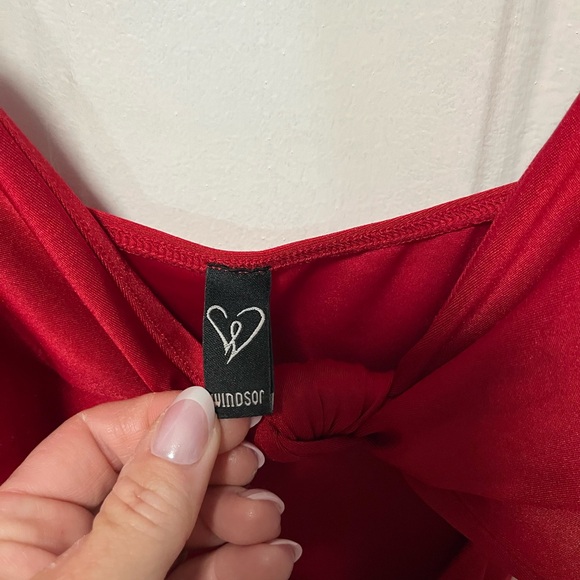 Windsor holiday party Elegant Red Bow-Tie Dress see Desc for sizing info - Picture 2 of 3